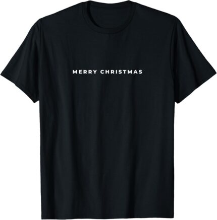 Merry Christmas Subtle Minimal Funny Holiday Party Simple T Shirt