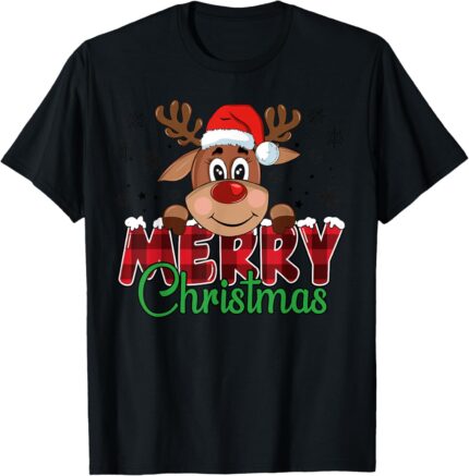 Merry Christmas Reindeer Men Women Family Matching Reindeer T Shirt