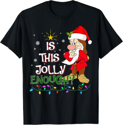 Is This Jolly Enough Grumpy Elf Christmas Lights T Shirt