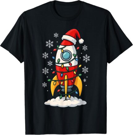 Christmas Lights Wrapped Around Spaceship Rocket Ship Lover