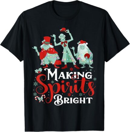 Making Spirits Bright Funny Retro Ghost Christmas Costumes T Shirt